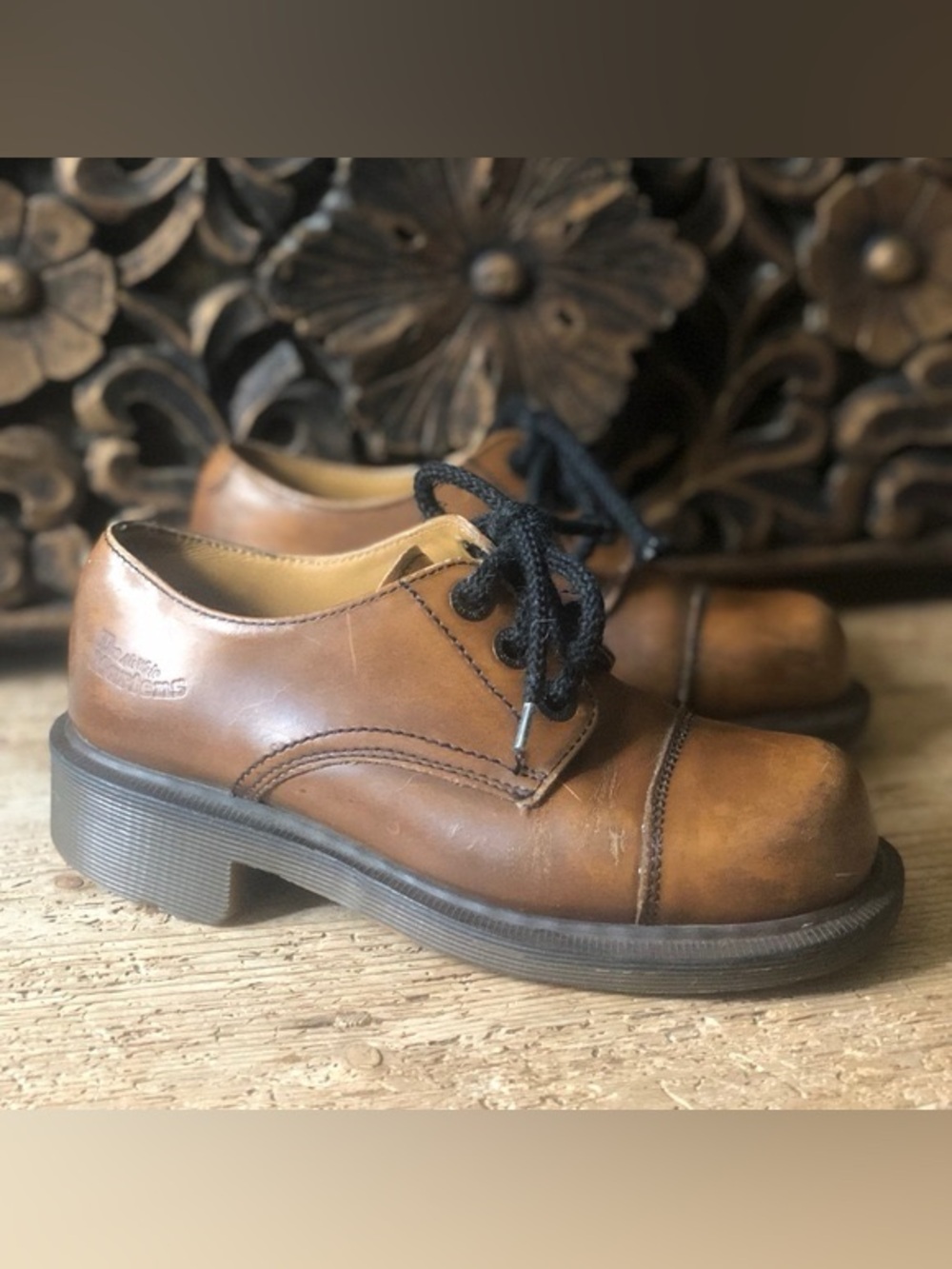 RARE VTG Dr. Doc Martens 8309 Lace Up 3 Hole Brown Oxford Women's 3UK 5M England